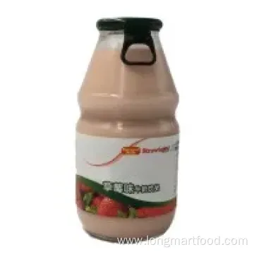 Strawberry Lactobacillus Yogurt Milk Drink in 220g Glass Bottle